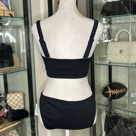 OLD NAVY | Ribbed Two Piece Bathing Suit in Black - Picture 4 of 4